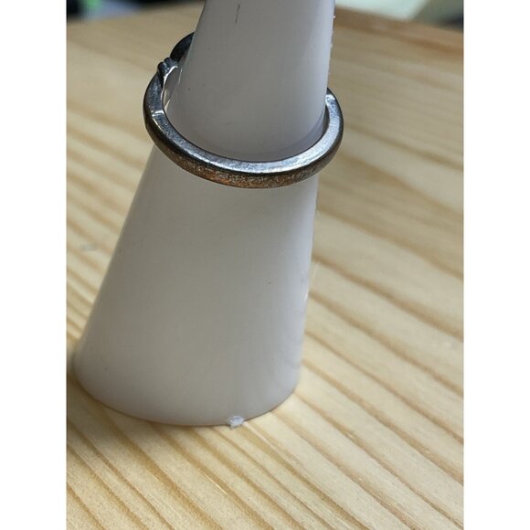 Silver Tone Ring With Turquoise Gemstone Bohemian Style - Picture 2 of 4